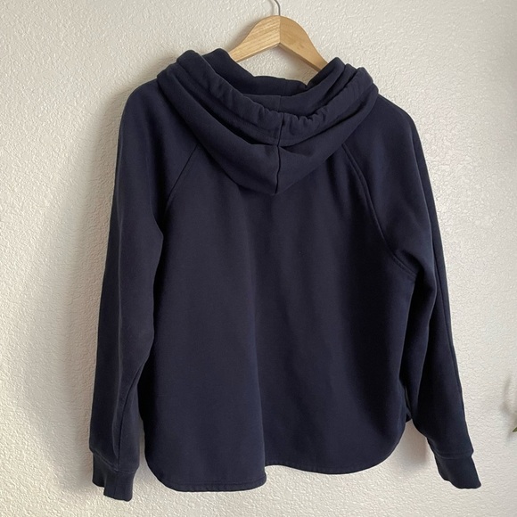 Tommy Hilfiger Women's Embroidered Raglan Hoodie Sweatshirt M Navy Blue - Picture 3 of 9